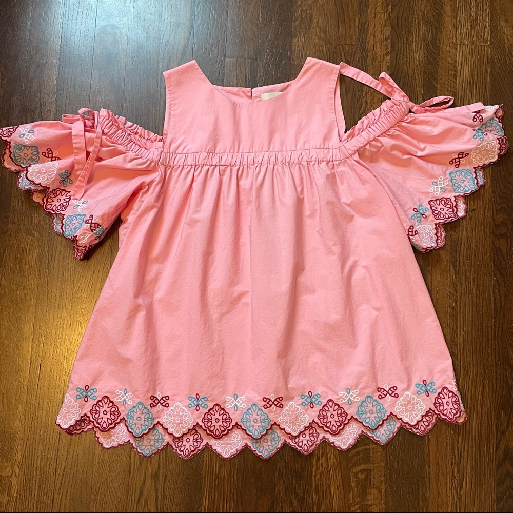 Loft Pink Cold Shoulder Top Size Medium